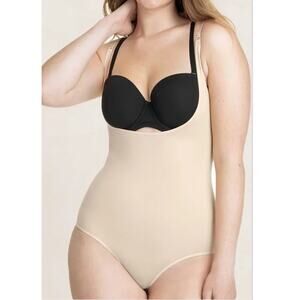 NWT Empetua XXXL Nude OPEN BUST BRIEF BODYSUIT‎ Shapewear Adjustable Straps